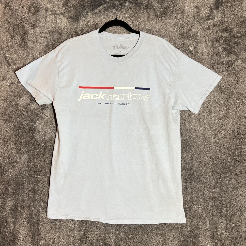 Jack Harlow Shirt Mens Large Light Blue Graphic Tee Rap Hip Hop Cotton